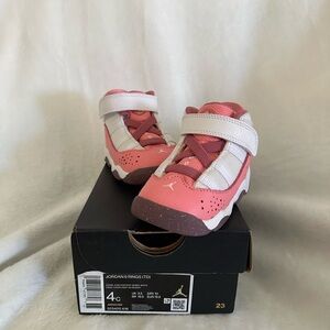 Jordan Kids' Pink and White Sneakers Never Worn